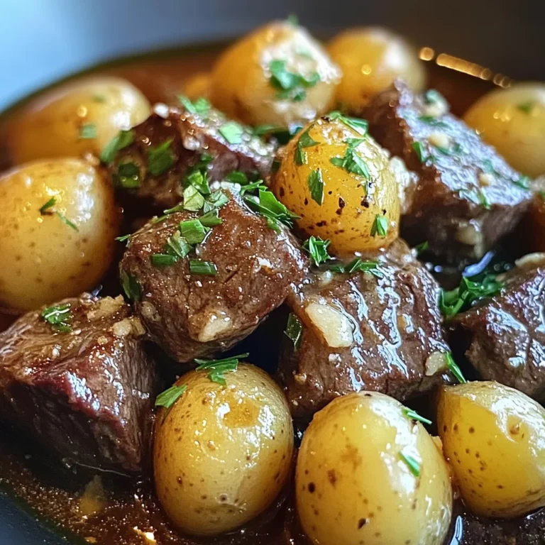 Garlic Butter Beef Bites with Potatoes