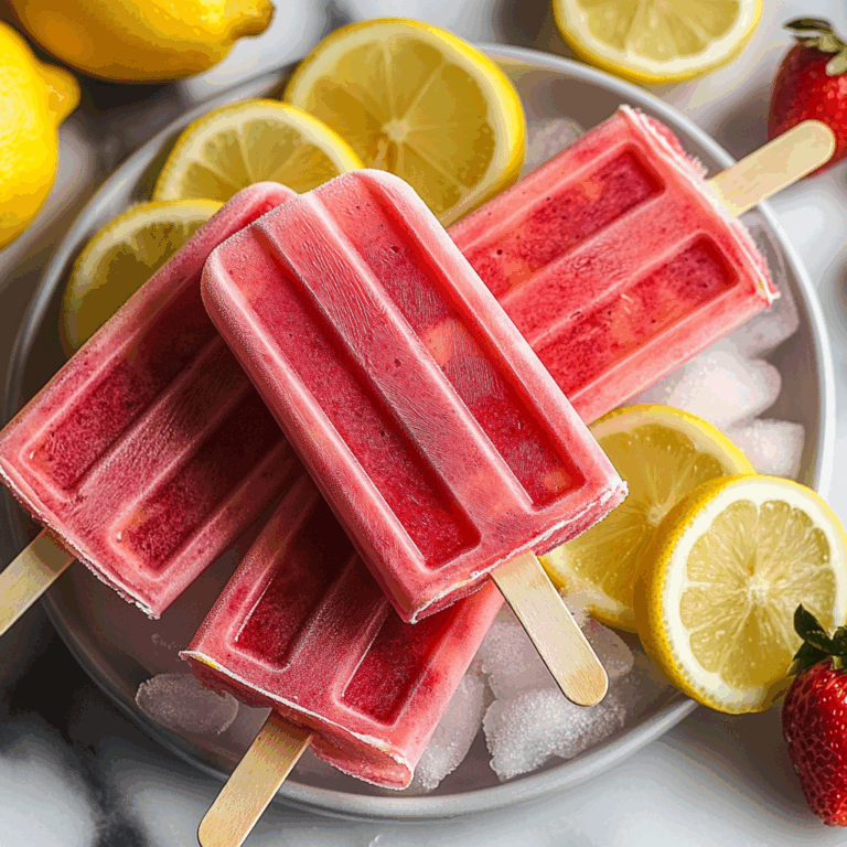 Strawberry Lemon Popsicles