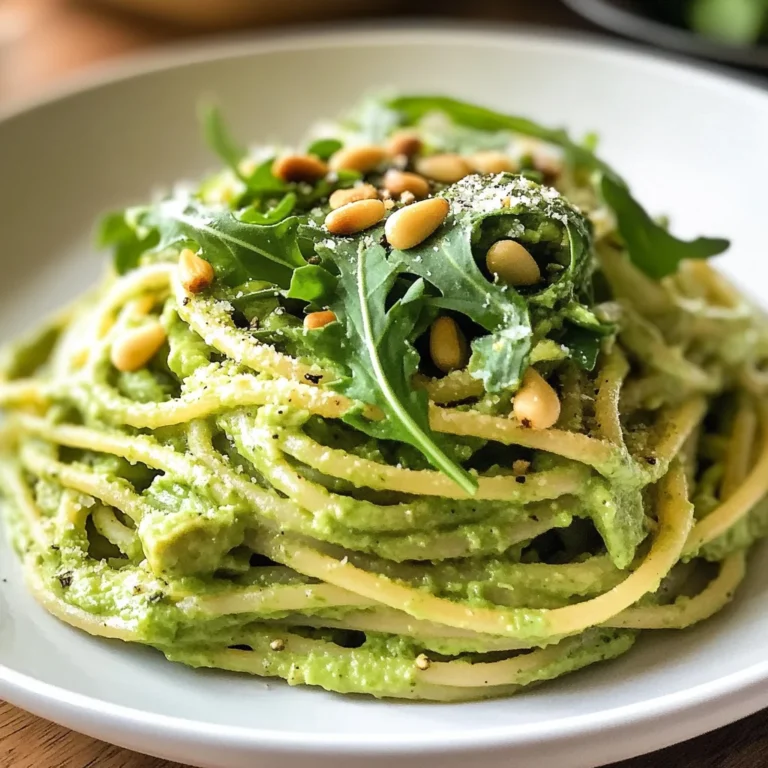 Avocado Pasta with Lemon and Arugula
