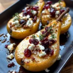 Baked Pears Feta Honey Cranberries