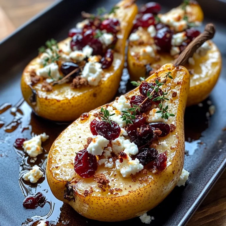 Baked Pears Feta Honey Cranberries