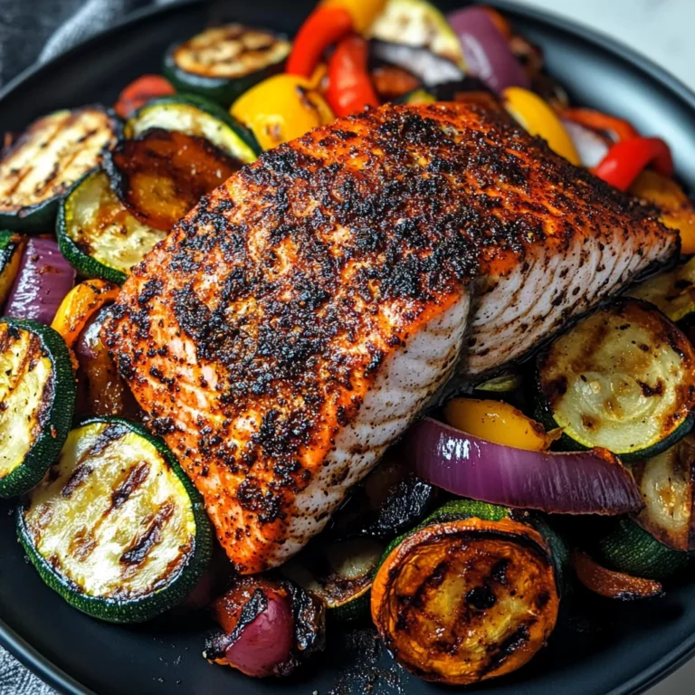 Blackened Salmon with Charred Vegetables