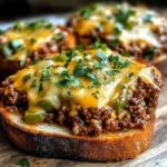 Cheesy Sloppy Joe Toast
