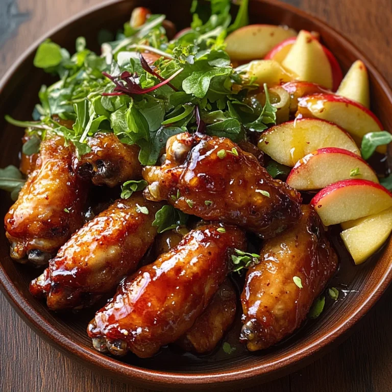 Cider-Glazed Chicken Wings with Apple Salad
