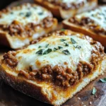 Homemade Cheesy Garlic Bread Sloppy Joe Melts Recipe