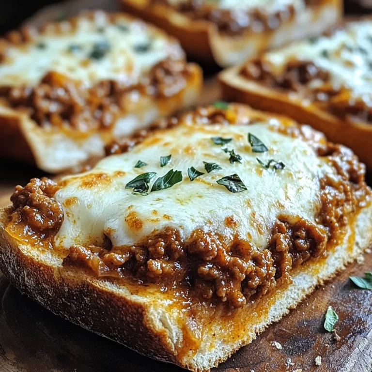 Homemade Cheesy Garlic Bread Sloppy Joe Melts Recipe