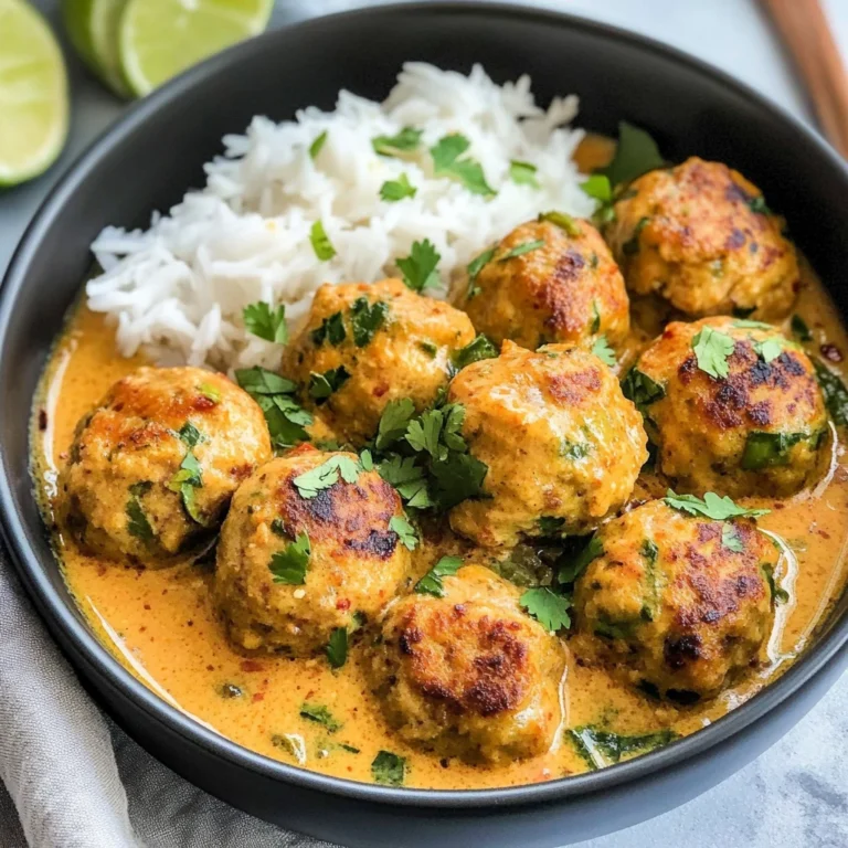 Thai Chicken Meatballs in Coconut Curry