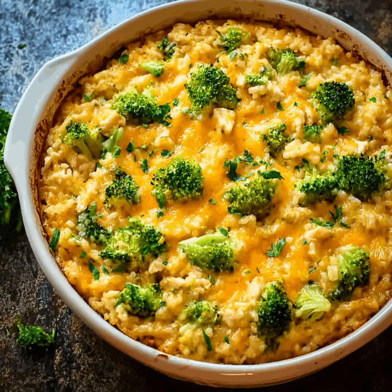 Creamy Chicken Broccoli Rice Cheese Casserole