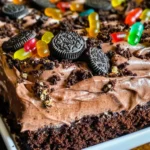 Chocolate Sheet Cake with Pudding & Frosting
