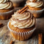 Vanilla Chai Pumpkin Latte Cupcakes with Cinnamon Brown Sugar Frosting